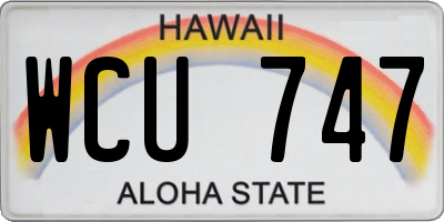 HI license plate WCU747