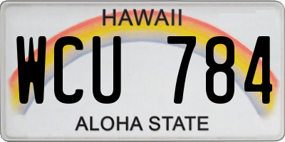 HI license plate WCU784