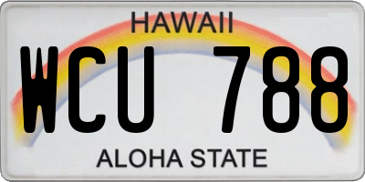HI license plate WCU788