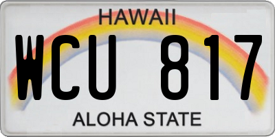 HI license plate WCU817