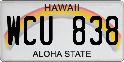 HI license plate WCU838
