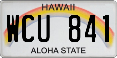 HI license plate WCU841