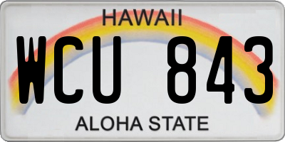 HI license plate WCU843