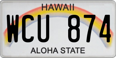 HI license plate WCU874