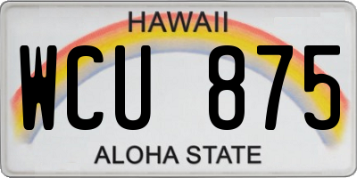 HI license plate WCU875
