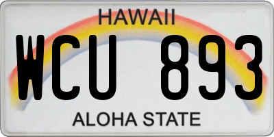 HI license plate WCU893