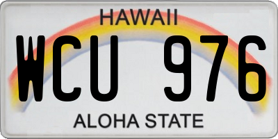 HI license plate WCU976