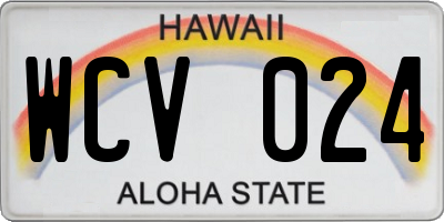 HI license plate WCV024