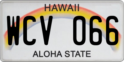 HI license plate WCV066