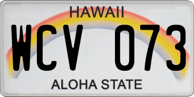 HI license plate WCV073