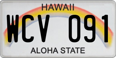 HI license plate WCV091