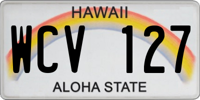 HI license plate WCV127