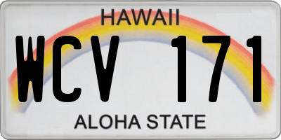 HI license plate WCV171