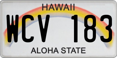 HI license plate WCV183