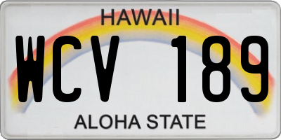 HI license plate WCV189