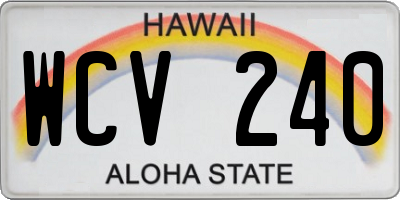 HI license plate WCV240
