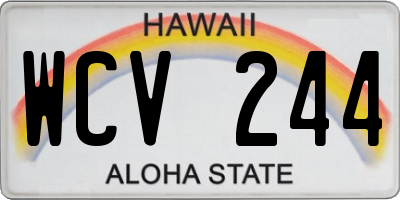 HI license plate WCV244