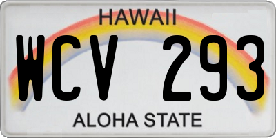 HI license plate WCV293