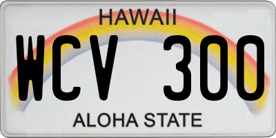 HI license plate WCV300