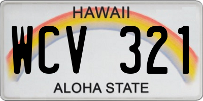 HI license plate WCV321