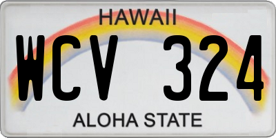 HI license plate WCV324