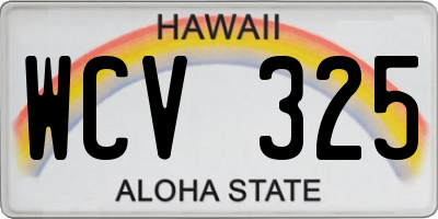 HI license plate WCV325