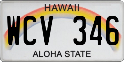 HI license plate WCV346
