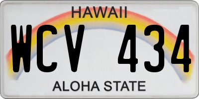 HI license plate WCV434