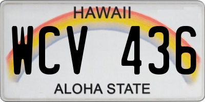 HI license plate WCV436