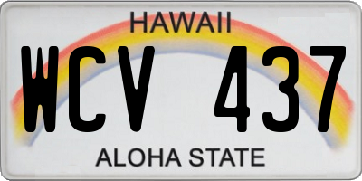 HI license plate WCV437