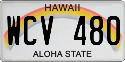 HI license plate WCV480