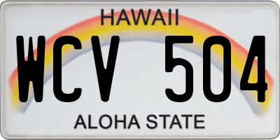 HI license plate WCV504