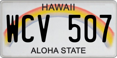HI license plate WCV507