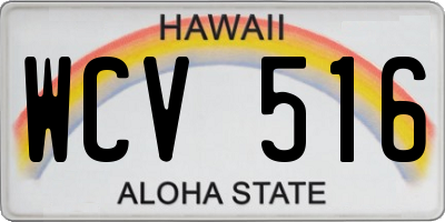 HI license plate WCV516