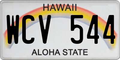 HI license plate WCV544