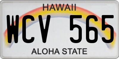HI license plate WCV565