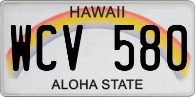 HI license plate WCV580
