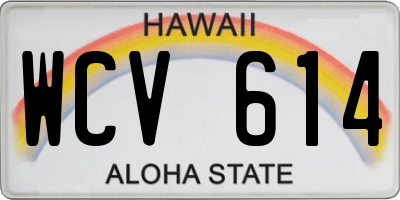 HI license plate WCV614