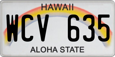 HI license plate WCV635