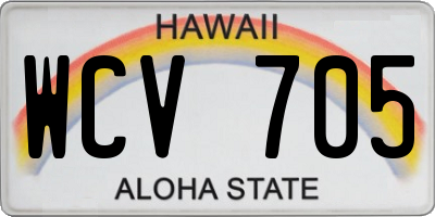 HI license plate WCV705