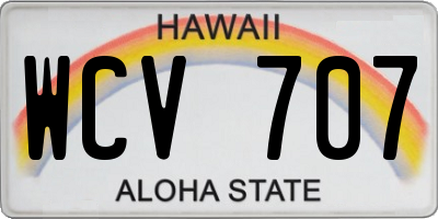 HI license plate WCV707