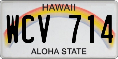 HI license plate WCV714