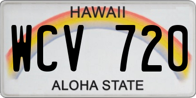HI license plate WCV720
