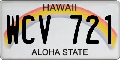 HI license plate WCV721