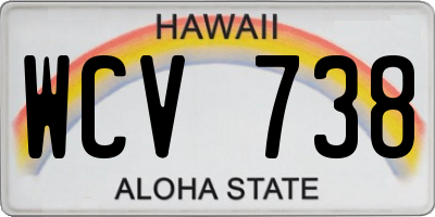 HI license plate WCV738