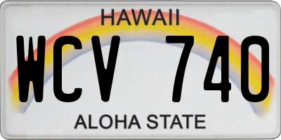 HI license plate WCV740