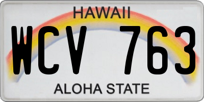 HI license plate WCV763