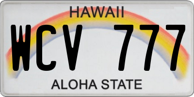 HI license plate WCV777