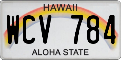 HI license plate WCV784