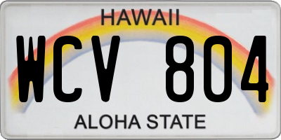 HI license plate WCV804